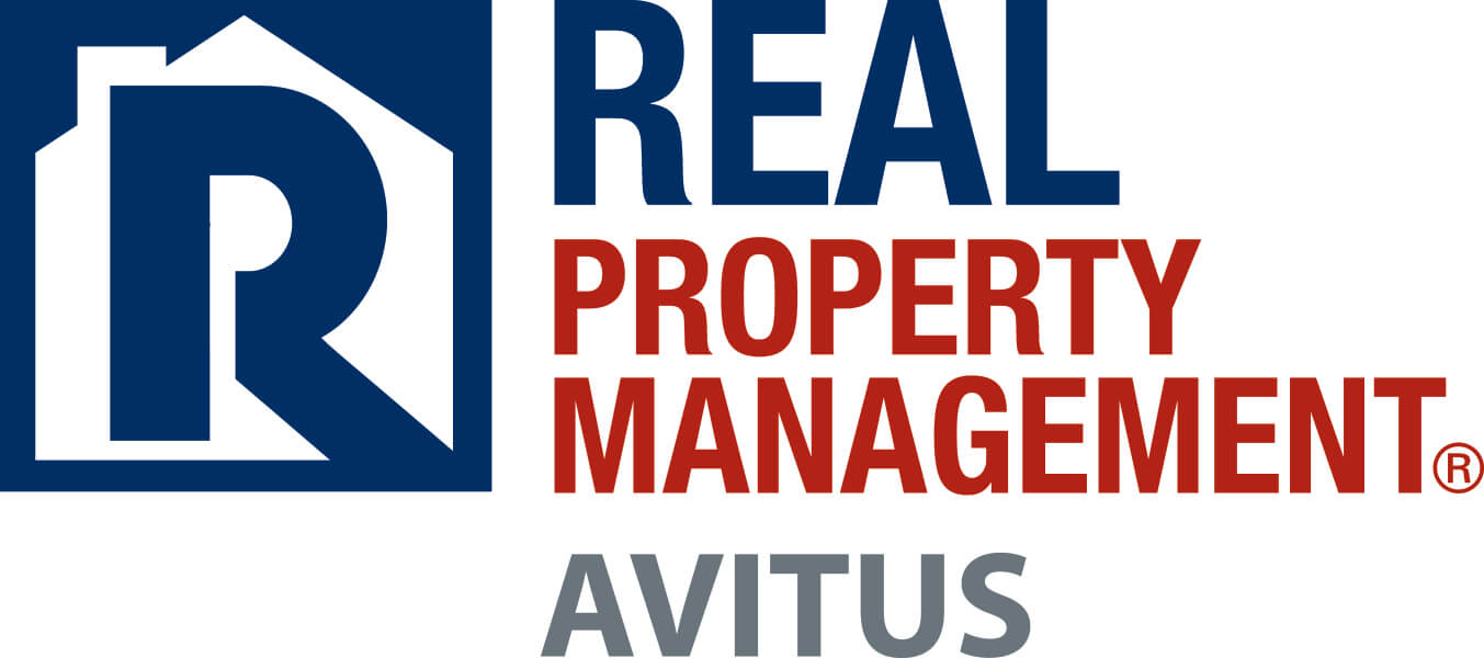 Logo of Real Property Management Avitus in blue and red colors.